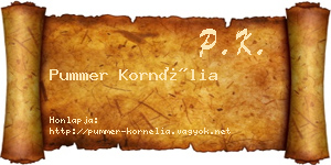 Pummer Kornélia névjegykártya